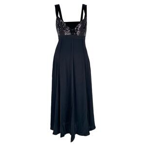 Jason Wu GREY Sequin Bustier Bodice Midi Dress in Black Viscose